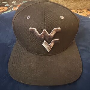 WV Mountaineer Black Cap with Silver Embroidery